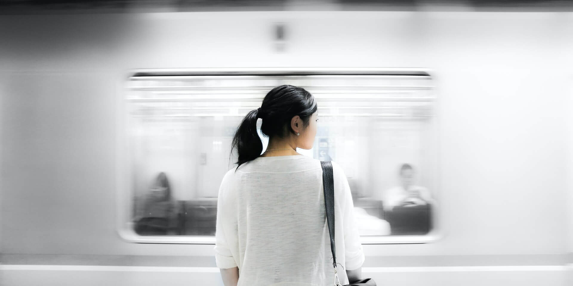 Woman at a subway station