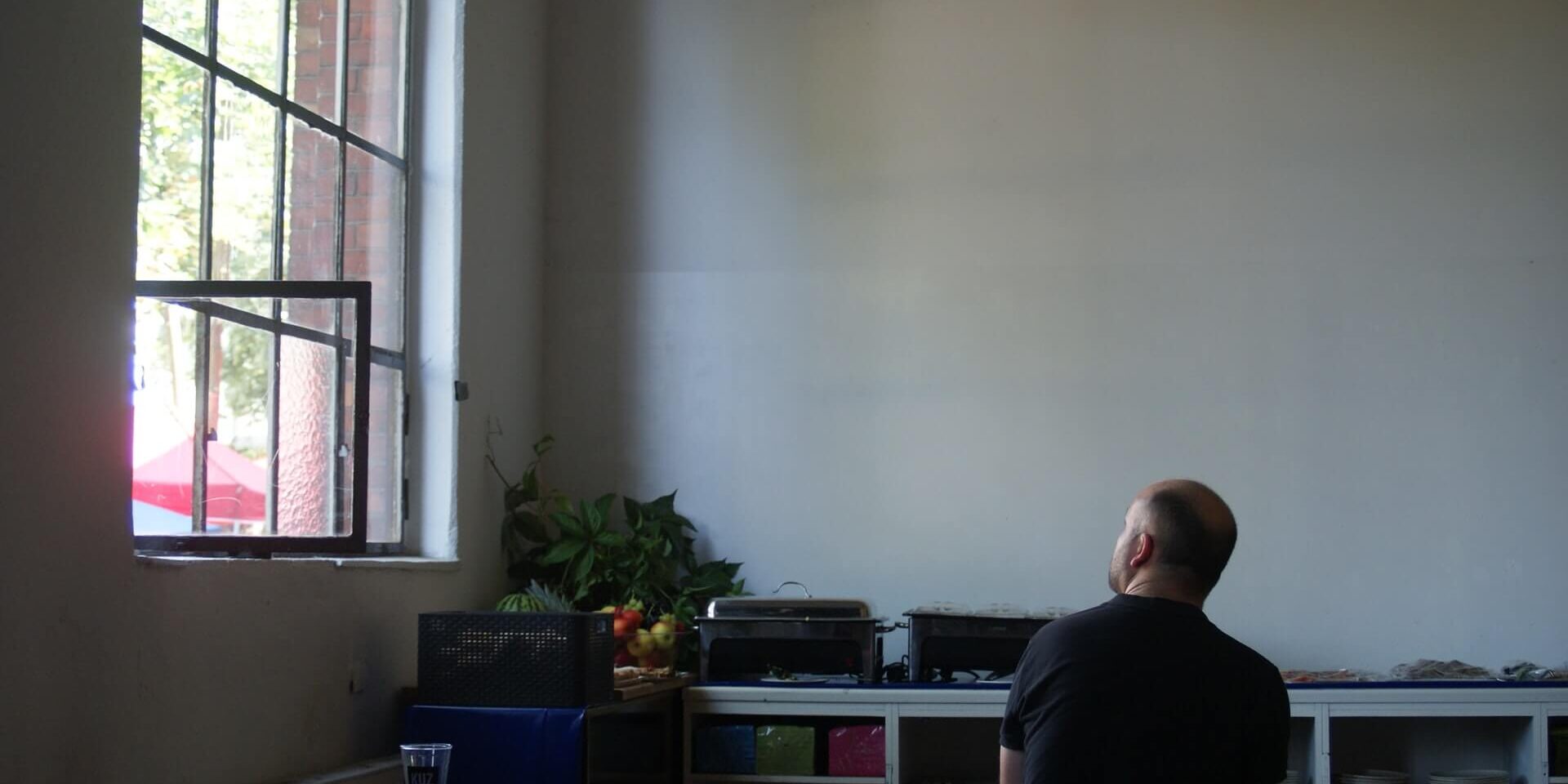 Man musing before a party.